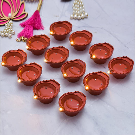 Water Sensor Diya For Home Decor Festivals Decoration Floating Led Light Diya Diwali (Pack Of 24)